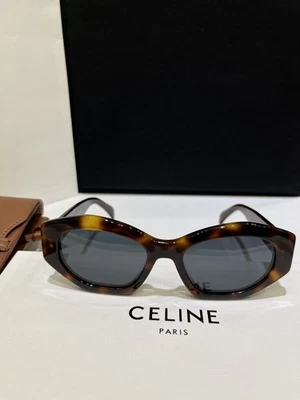 Celine Arc de Triomphe Coral Frame Gold Logo CL40238U Oval Oversized Sunglasses - Image 1 of 4