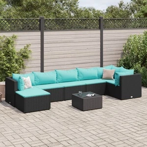 vidaXL Patio Lounge Set Black PE rattan Large Modular - Picture 1 of 12