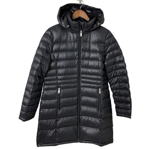 Andrew Marc Daunenjacke Damen L schwarz packbar leicht Kapuze Puffer Mantel - Bild 1 von 12