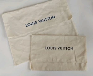 Lot Of 2 Louis Vuitton Dust Bag Envelopes Flap Style, 1 Cotton/1 Flannel - Picture 1 of 5