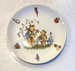 James Kent Old Foley Children's Plate Bears with Cake England Staffordshire - Picture 1 of 3