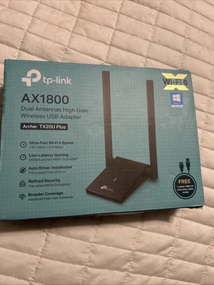 Adaptador USB de doble banda TP-Link Archer TX20U Plus AX1800 WiFi 6 (EE. UU.) Foto 1 de 4