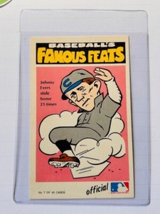 1972 Fleer Baseball's Famous Feats #7 Johnny Evers Chicago Cubs NM