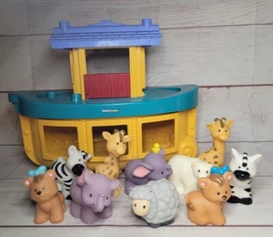 Little People Noahs Ark Boat Mattel 2005 With Lot Of 10 Animals - Picture 1 of 3