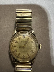 Seltenes Bulova Swiss L7 10k GFT Edelstahl hinten Speidel Band - Bild 1 von 5