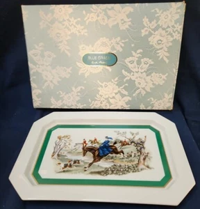 Bandeja de hierba azul Elizabeth Arden madera larga caza etrusca - Imagen 1 de 8