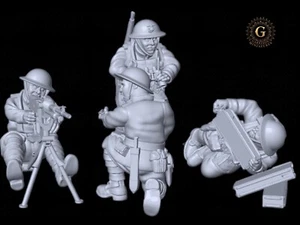 WW1 USMC American Expeditionary Force Hotchkiss MMG, Belleau Wood 1918 28mm 1/56 - Picture 1 of 4