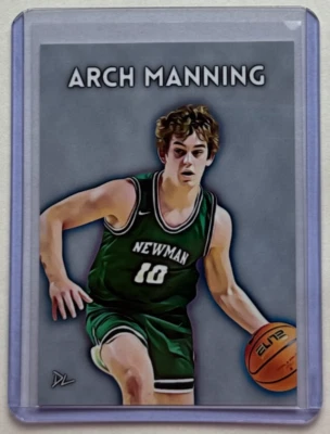 Tarjeta coleccionable firmada por Arch Manning artista "Isidore Newman HS BASKETBALL" 2/10 Foto 1 de 2