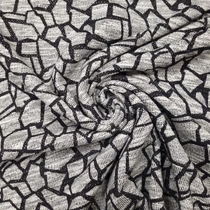 Jacquard Stoff mit geometrischem Muster schwarz, Kleiderstoff, Meterware 0,5 m - Bild 1 von 5