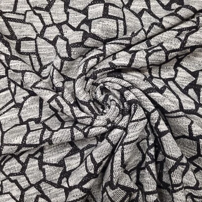 Jacquard Stoff mit geometrischem Muster schwarz, Kleiderstoff, Meterware 0,5 m - Bild 1 von 4