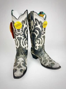 Corral Women’s C3587 Cowhide Black Leather Pointed Toe Western Cowboy Boots 8.5 - Picture 1 of 13