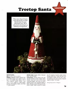 Treetop Santa Plastic Canvas Pattern Projects By Leisure Arts - Picture 1 of 1