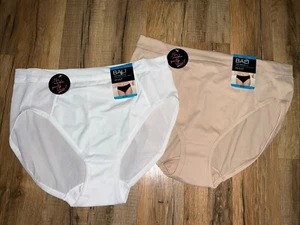 Bali 2 PAIR Women's Size 2XL Panty Hi Cut One Smooth U Stretch White/Nude NWT - Picture 1 of 11