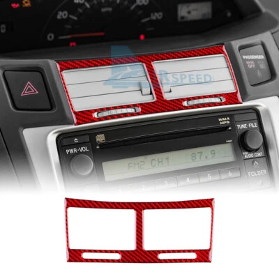 For Toyota Yaris 2006-2011 Carbon Fiber Cover Middle Air Outlet Vent Trim Red - image 1 of 4