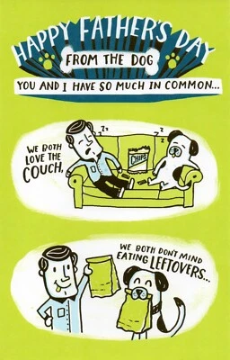 Cute & Funny HAPPY FATHER'S DAY Card FROM THE DOG 🐶 American Greetings + ✉ - Image 1 of 4