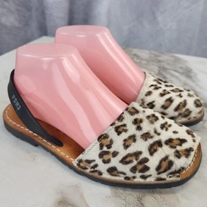 Sandali donna Pons Avarcas stampa leopardata capelli di cavallo punta aperta $99 taglia 7 - Foto 1 di 18