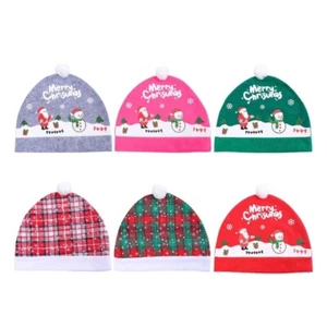 Set of 4 Christmas Dining Chair Santa Hat Slipcovers Festival Home Adornment - Picture 1 of 14