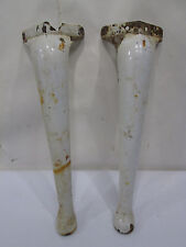 2 Vintage Queen Anne Style Porcelain Enameled Legs for Projects