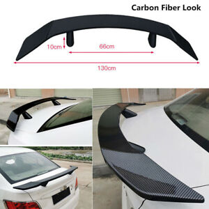 130cm Universal Sedan Car Rear Wing Spoiler RS Style Glossy Carbon Fiber Look