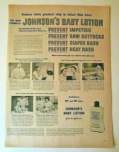 Vnitage Ad Print Johnson's Baby Lotion,1950, 10 x 13.5 - Picture 1 of 3