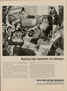 1945 Revere Copper Brass Incorporated 40s Vintage Print Ad Baby Strollers Magnes - Picture 1 of 9