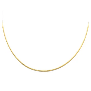 14 Karat einfarbige Gelbgold 1 mm funkelnde Omega Halskette 17 Zoll für Frauen - Bild 1 von 2