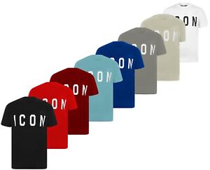 New Mens ICON PRINT T-Shirt Round Neck Soft Regular Casual All Occasions Tee