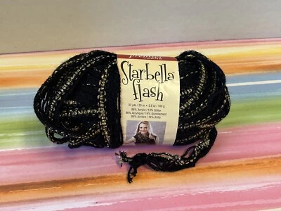 one full skein Premier Starbella Flash yarn Gilded 3.5 oz. black gold - Image 1 of 4