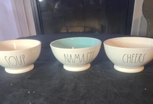 Rae Dunn by MAGENTA Artisan Collection , soup, blue namaste,and cheers bowls - Picture 1 of 4