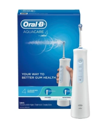 ORAL B AQUACARE 4 PORTABLE IRRIGATOR CORDLESS WATER FLOSSER + CHARGING STATION - image 1 of 3