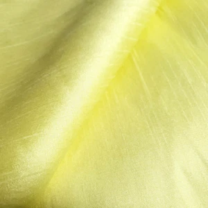 FROSTED YELLOW FAUX SILK POLY DUPIONI FABRIC SLUB FABRIC 58" BY THE YARD - Picture 1 of 7