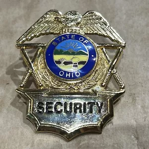Vintage veraltet State of Ohio Sicherheit Hutabzeichen Pin goldfarben Schraubverschluss - Bild 1 von 11