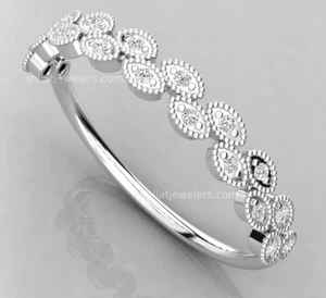 Diamond Engagement 14k White Gold Ring Wedding Real Women Jewelry - Picture 1 of 5