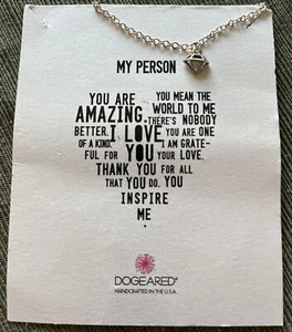 DogEared Sterling Silver My Person Diamond Shape Necklace 18” New - Picture 1 of 3