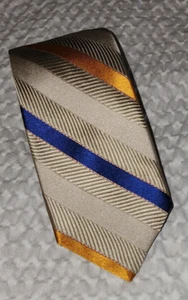 ROBERT TALBOTT Best Of Class Tan, Blue & Orange Textured Woven Tie 60" X 3 1/4" - Picture 1 of 2
