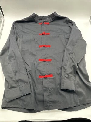 Chef Works Chef's Jacket Mens Black Cook Uniform Zip-Up Restaurant Size XL - Image 1 of 4