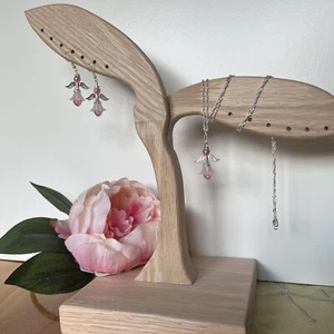 Schmuckset Silber  Ohrringe Charm Handmade Rosa - Bild 1 von 8