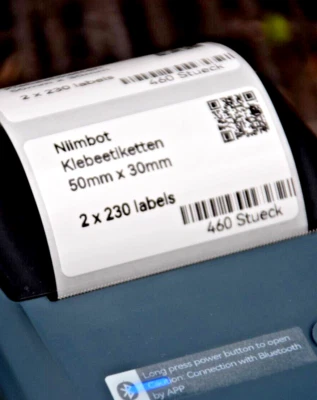 2 x NIIMBOT Thermo-Klebeetiketten 50x30mm weiß für B1/B21/B3S