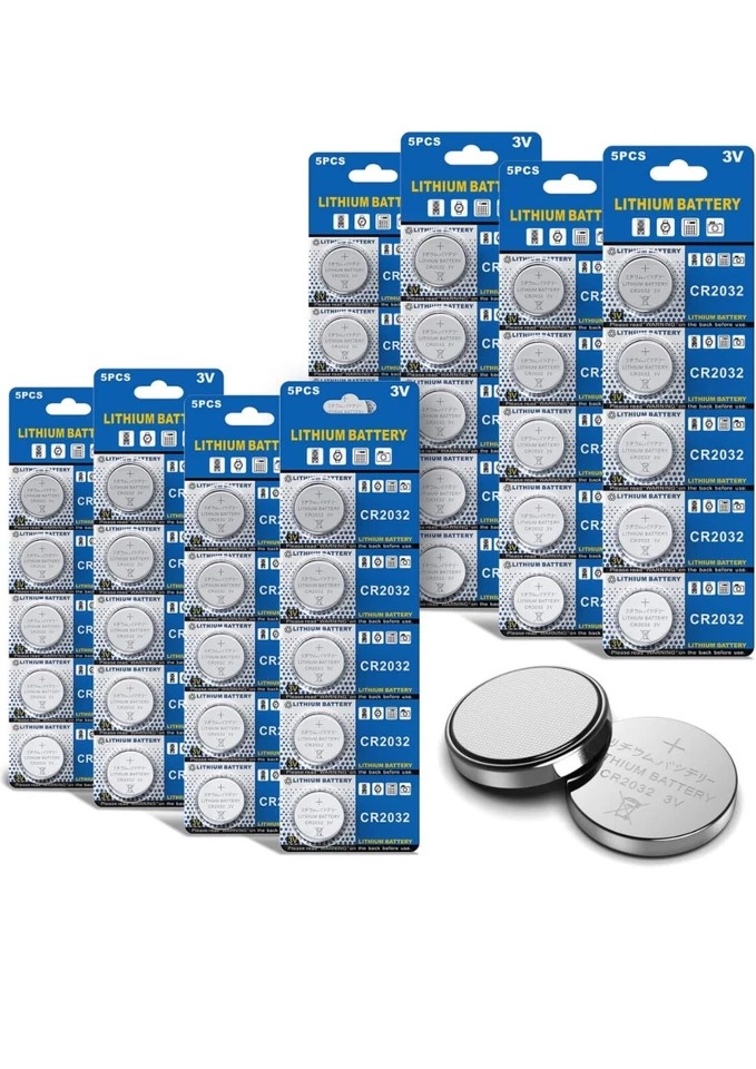 50pc CR2032 Batteries 2032 SILVER COIN Batteries Battery Expiry December 2028 - Image 1 of 4
