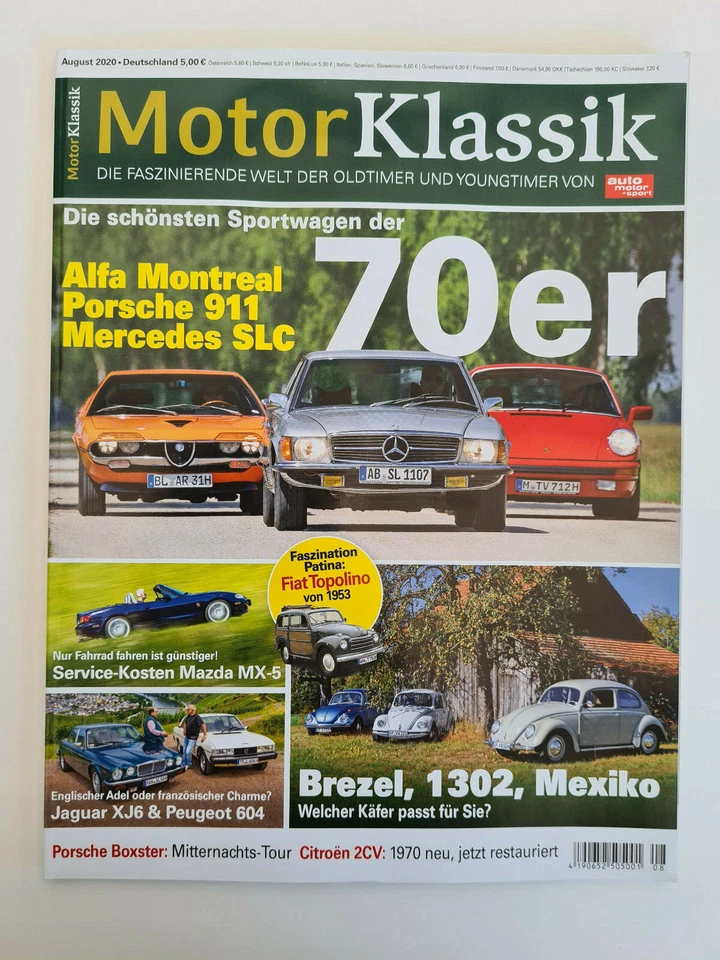 Motor Klassik 8/2020 Die schönsten Sportwagen der 70er. 1A TOP Zustand - Bild 1 von 1