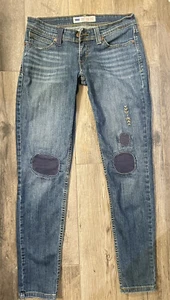 Levi's Jeans Damen Größe 5 Blau Demi Curve Straight Distressed Cord Junior - Bild 1 von 12