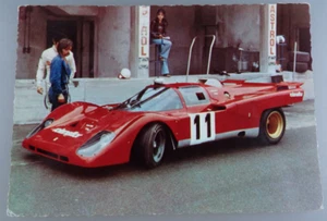 Postkarte "Ferrari 512 M" Herbert Müller Team an Box in Monza 1971 (101571) - Bild 1 von 2