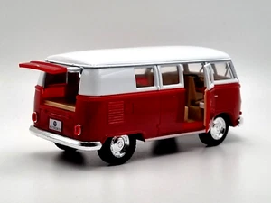 VW Classical Camper Bus 1:32 Scale Diecast Toy 1962 VW KINSMART - RED - NEW - Picture 1 of 3