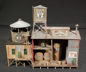 Jack Daniels Distillery Built, Painted & Weathered AHM Structure HO Scale 1:87 - Picture 1 of 12