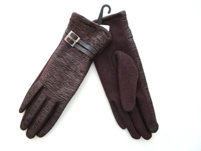 Womens Size M Touch Screen Brown Faux Leather Gloves New w/ Tag NWT $24 Retail - Image 1 of 2