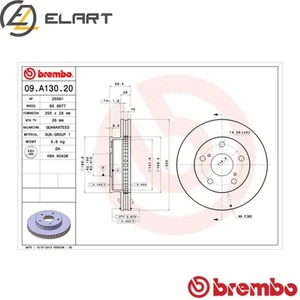 2x BRAKE DISC 09.A130.20 FOR TOYOTA HILUX/VII/Pickup 2KD-FTV 2.5L 4cyl - Picture 1 of 7