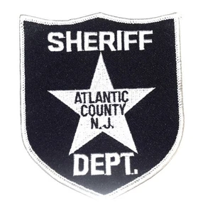 ATLANTIC COUNTY - SHERIFF DEPT - NUEVA JERSEY NJ Parche de Policía ESTRELLA PLATEADA - Imagen 1 de 1