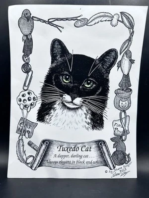 Shane Slayer Signed Tuxedo Cat 2017 8 X 11 A Dapper Darling Black And White - Image 1 of 4