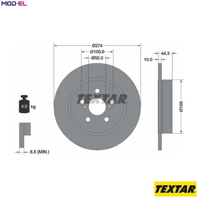 2x BRAKE DISC 92333703 FOR TOYOTA MAZDA M15A-FXE 1.5L 3cyl YARIS1M08 1.5L 3cyl - Image 1 of 4