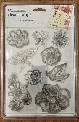 Autumn Leaves Clear Stamps Second Nature By Rhonna Farrer - Image 1 of 2